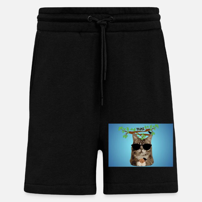 Brotdose Katze Pause Keks - Shorts - made by SPREAD - SOLID BLACK