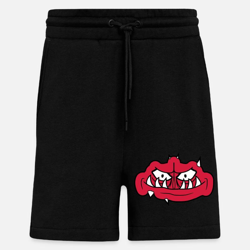 troll visage effrayant - Short bio décontracté fabriqué en UE - SOLID BLACK