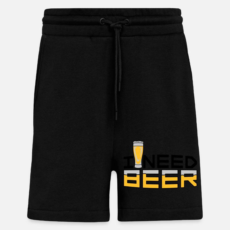 J’ai besoin de bière - Short bio décontracté fabriqué en UE - SOLID BLACK