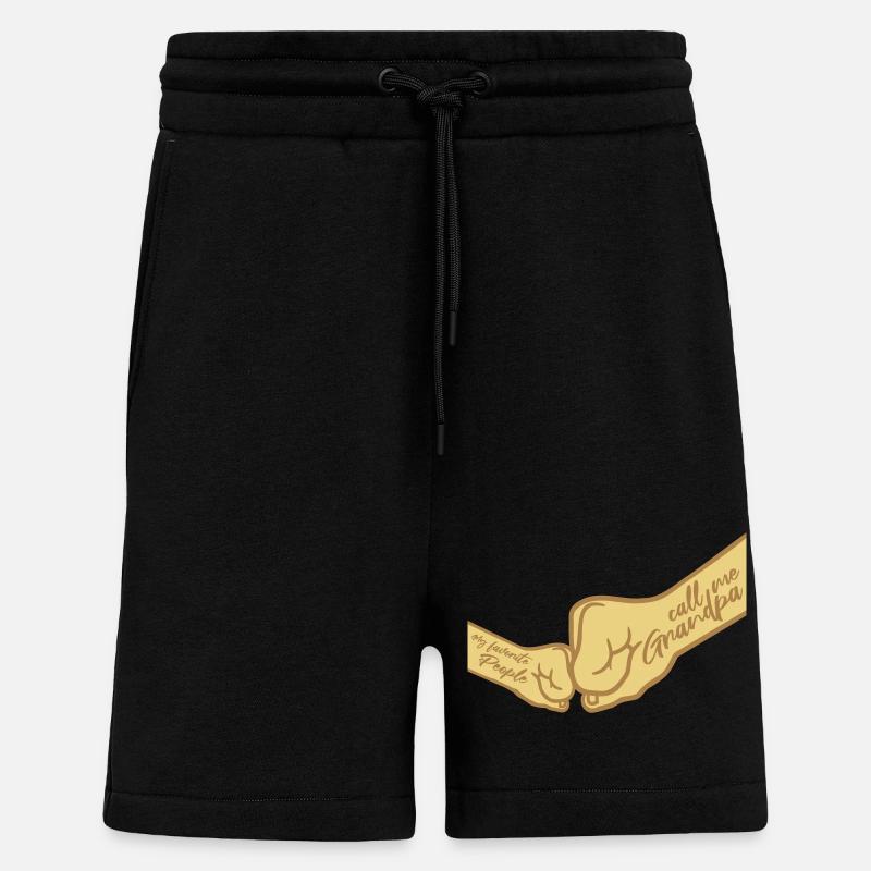 Les gens m’appellent grand-père - Short bio décontracté fabriqué en UE - SOLID BLACK
