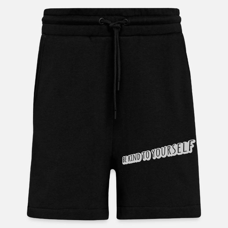 soyez gentil avec vous-même - Short bio décontracté fabriqué en UE - SOLID BLACK