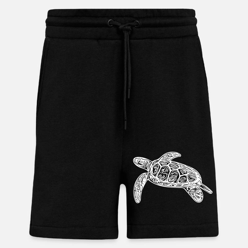 Small floating turtle - Shorts - made by SPREAD - SOLID BLACK