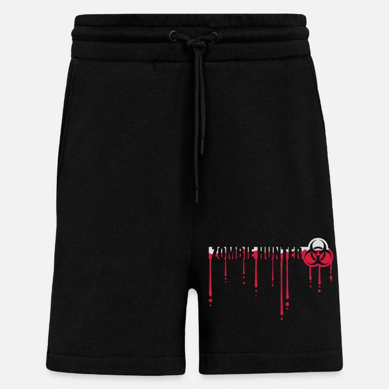 chasseur de zombies citation d’Halloween - Short bio décontracté fabriqué en UE - SOLID BLACK