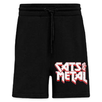 Katzen und Metal | In Heavy-Metal-Schrift - Shorts - made by SPREAD - SOLID BLACK - Vorne
