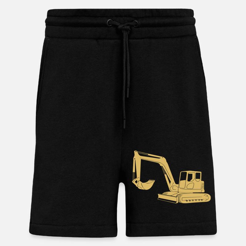 Baggerfahrer Silhouette - Baugeräteführer - Shorts - made by SPREAD - SOLID BLACK
