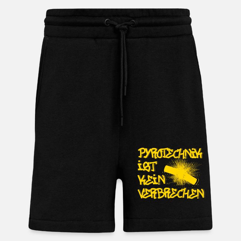 Pyrotechnik ist kein Verbrechen - Shorts - made by SPREAD - SOLID BLACK