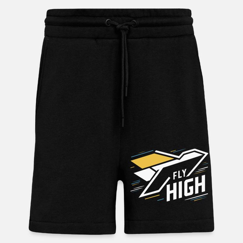 AVIONS, VOLEZ HAUT - Short bio décontracté fabriqué en UE - SOLID BLACK