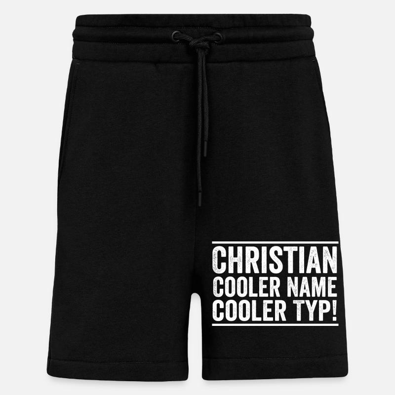 Prénom Chris Christian - Short bio décontracté fabriqué en UE - SOLID BLACK