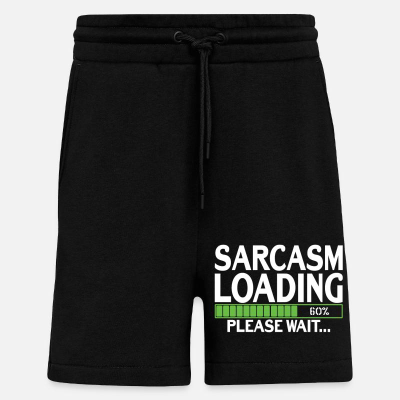 Sarcasm Loading please wait - Shorts - made by SPREAD - SOLID BLACK