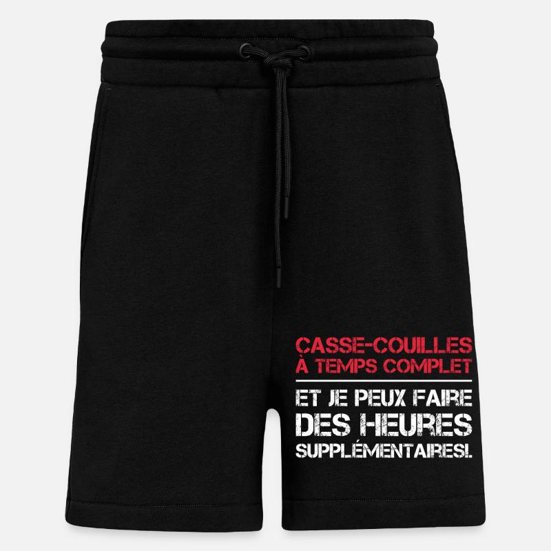 Casse-couilles à temps complet - Short bio décontracté fabriqué en UE - SOLID BLACK