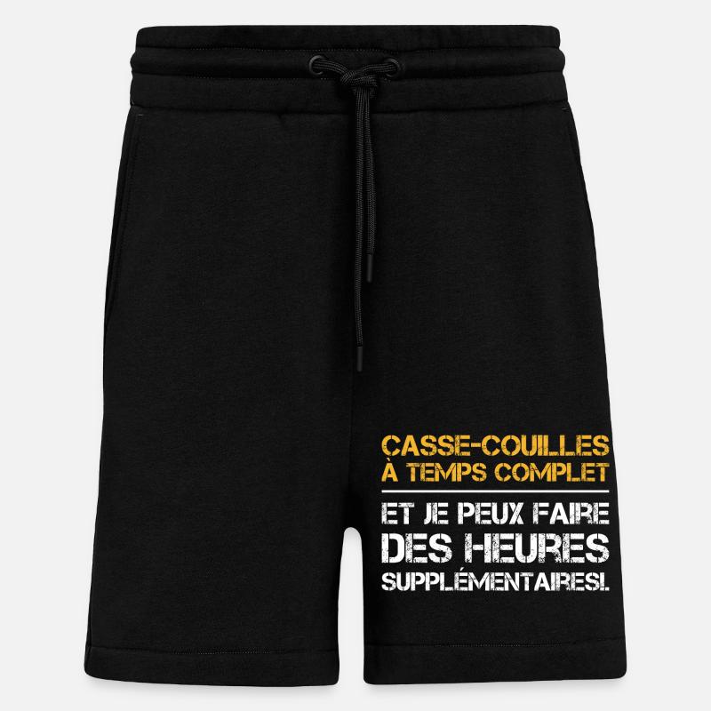 Casse-couilles à temps complet - Short bio décontracté fabriqué en UE - SOLID BLACK