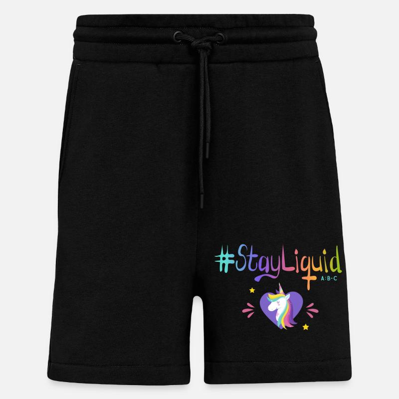 #Stayliquid Einhorn-Herz - Shorts - made by SPREAD - SOLID BLACK
