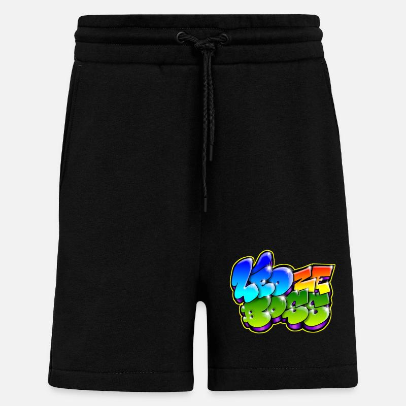 Leo Zeboss Graffiti Name - Short bio décontracté fabriqué en UE - SOLID BLACK