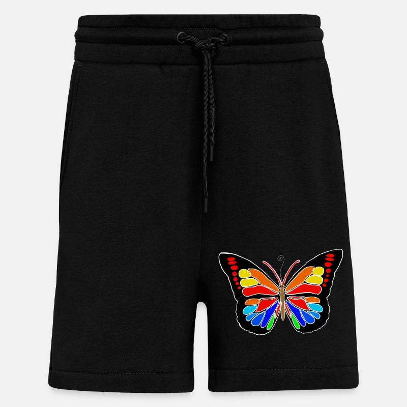 Regenbogen Schmetterling  - Shorts - made by SPREAD - SOLID BLACK