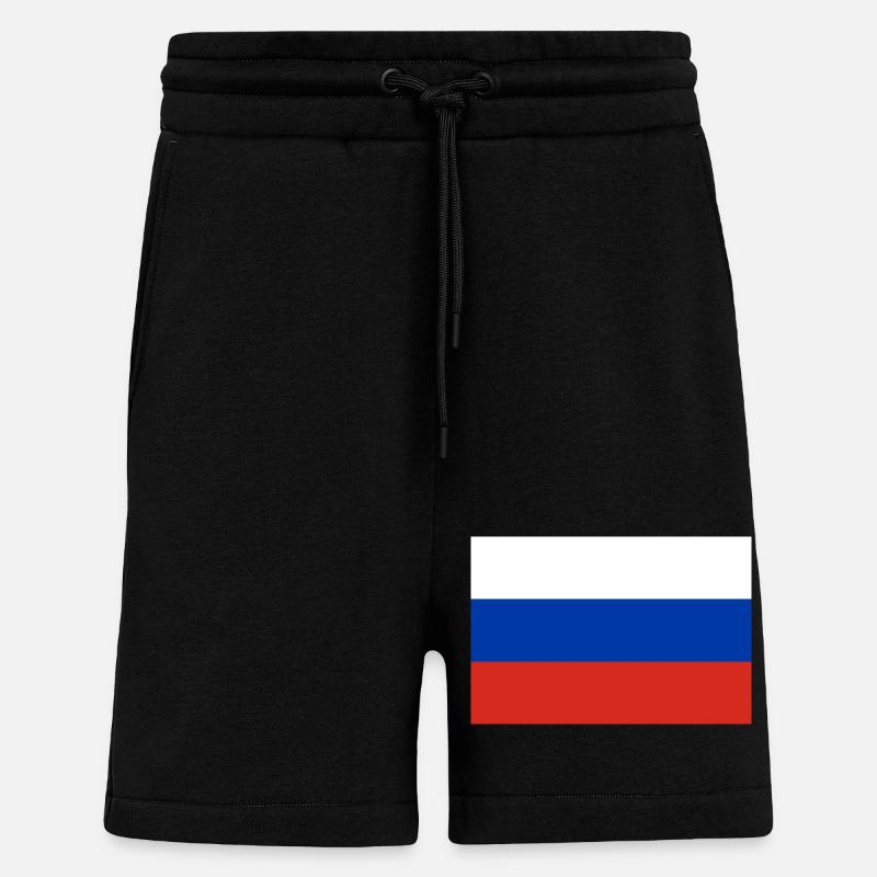 Russie - Short bio décontracté fabriqué en UE - SOLID BLACK