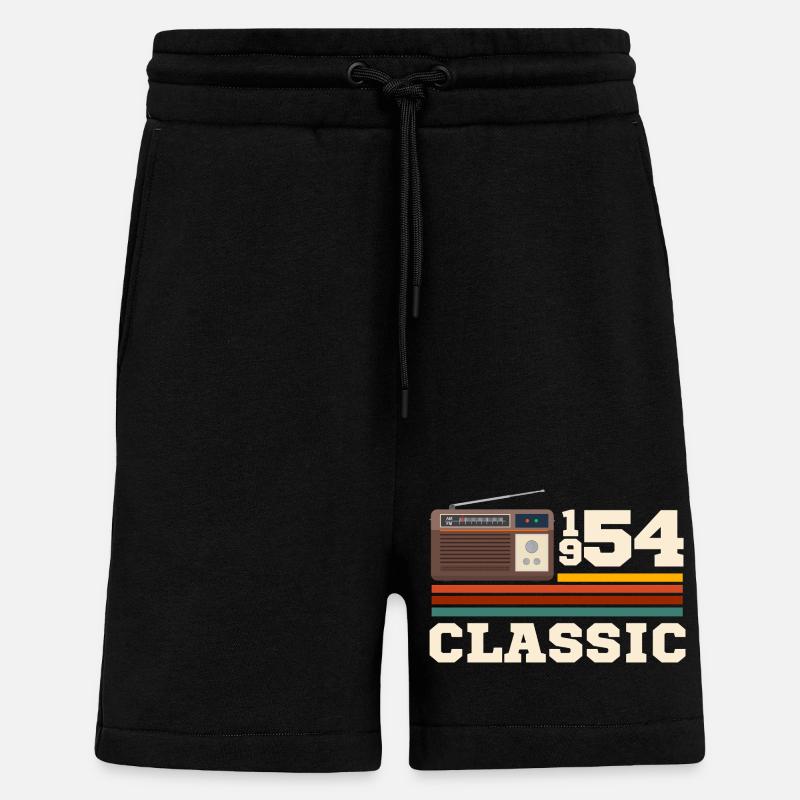 Anniversaire 1954 retro classic - Short bio décontracté fabriqué en UE - SOLID BLACK