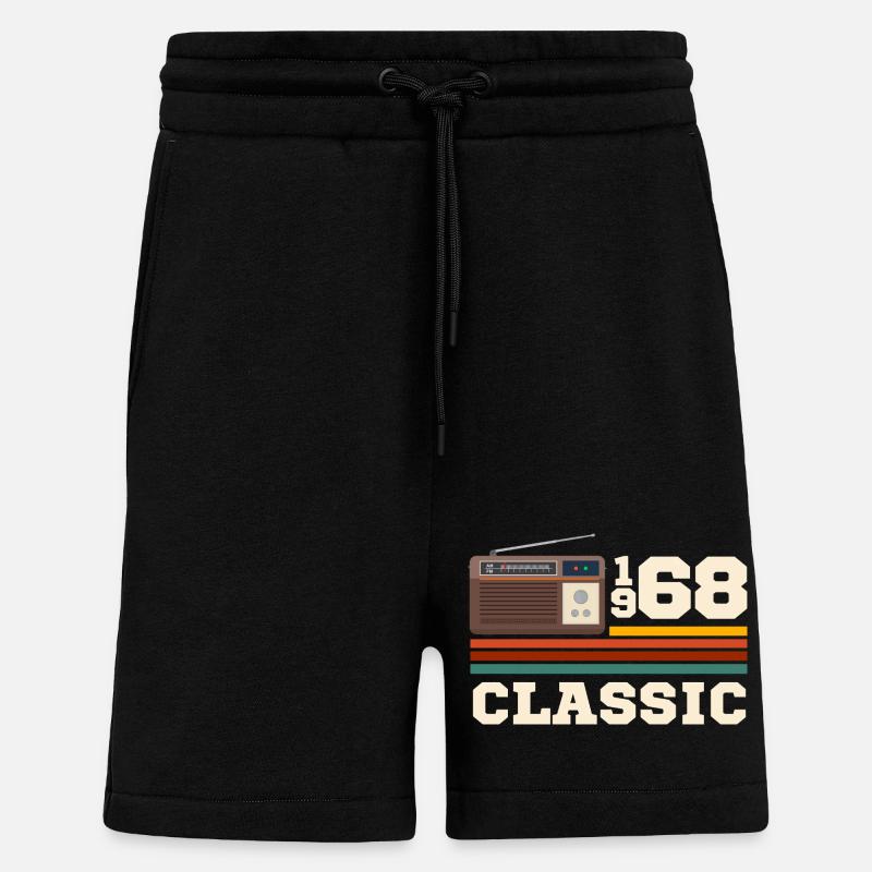 Anniversaire 1968 retro classic - Short bio décontracté fabriqué en UE - SOLID BLACK