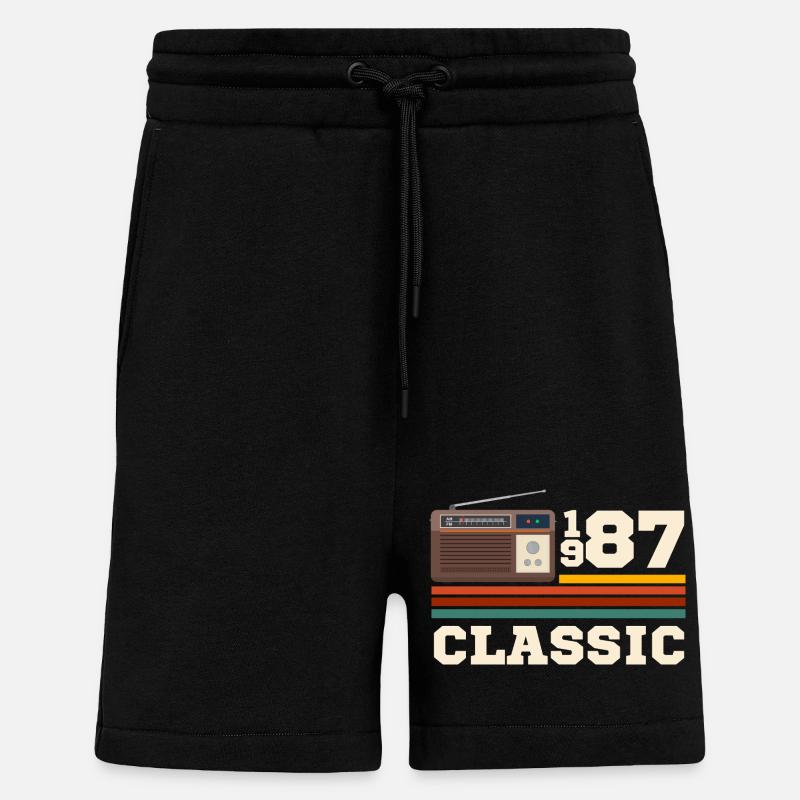 Anniversary 1987 retro classic - Shorts - made by SPREAD - SOLID BLACK
