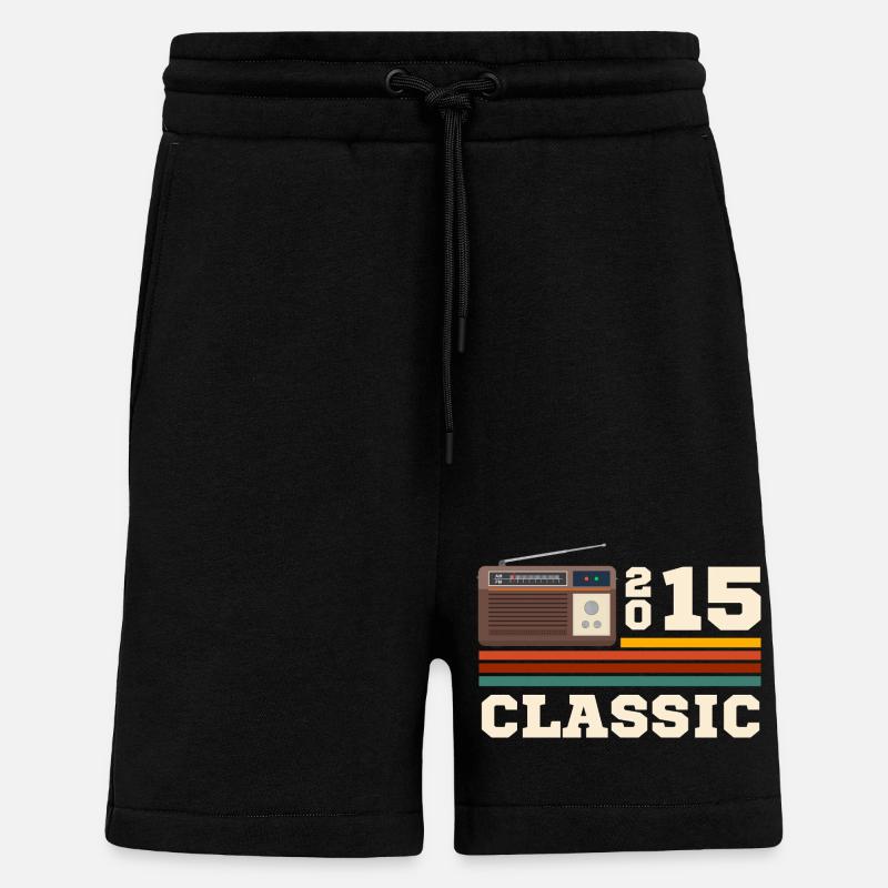 Anniversaire 2015 retro classic - Short bio décontracté fabriqué en UE - SOLID BLACK