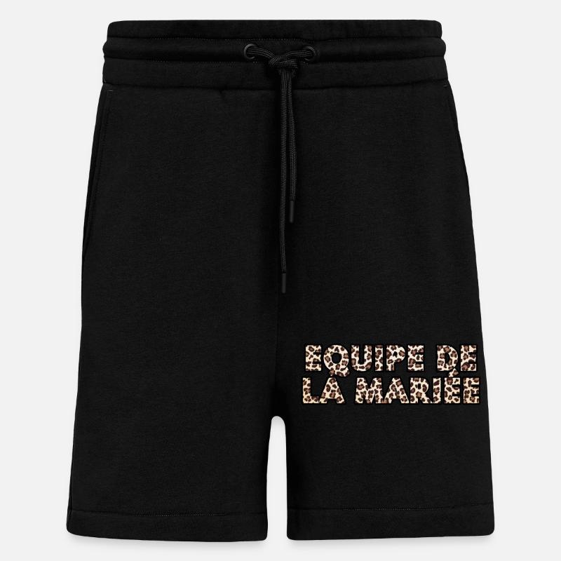 Équipe de la mariée léopard - Short bio décontracté fabriqué en UE - SOLID BLACK