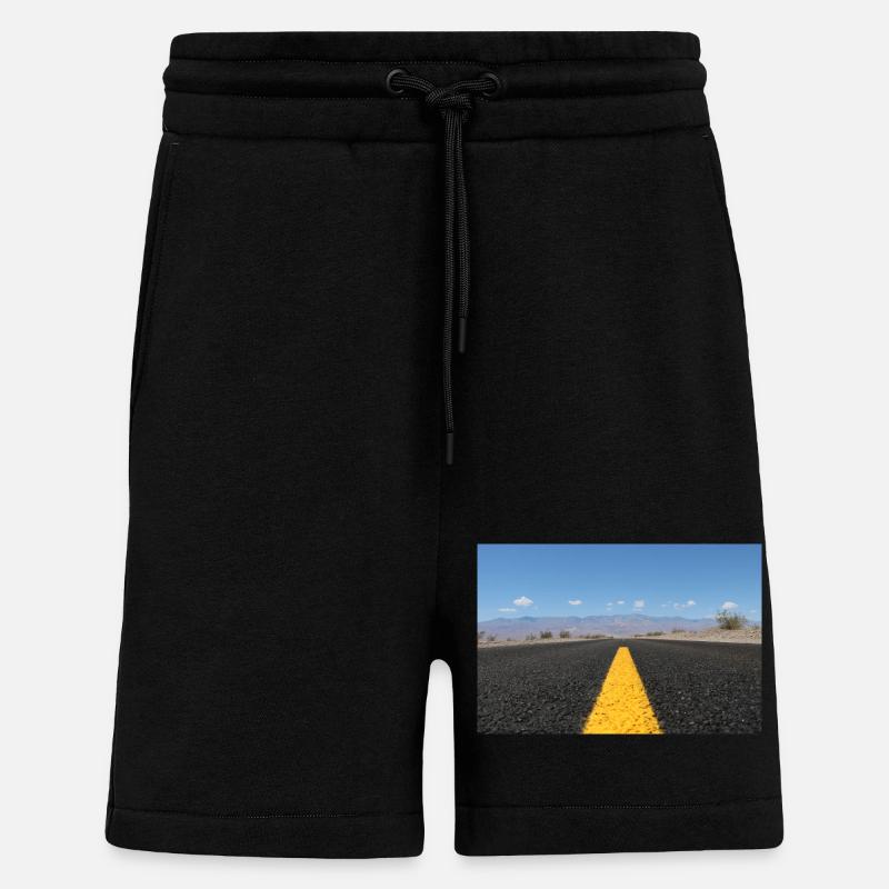 Route , Road Trip, Indémodable, j - Short bio décontracté fabriqué en UE - SOLID BLACK