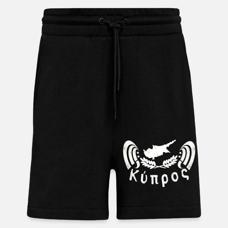 Chypre Grèce millésime - Short bio décontracté fabriqué en UE - SOLID BLACK