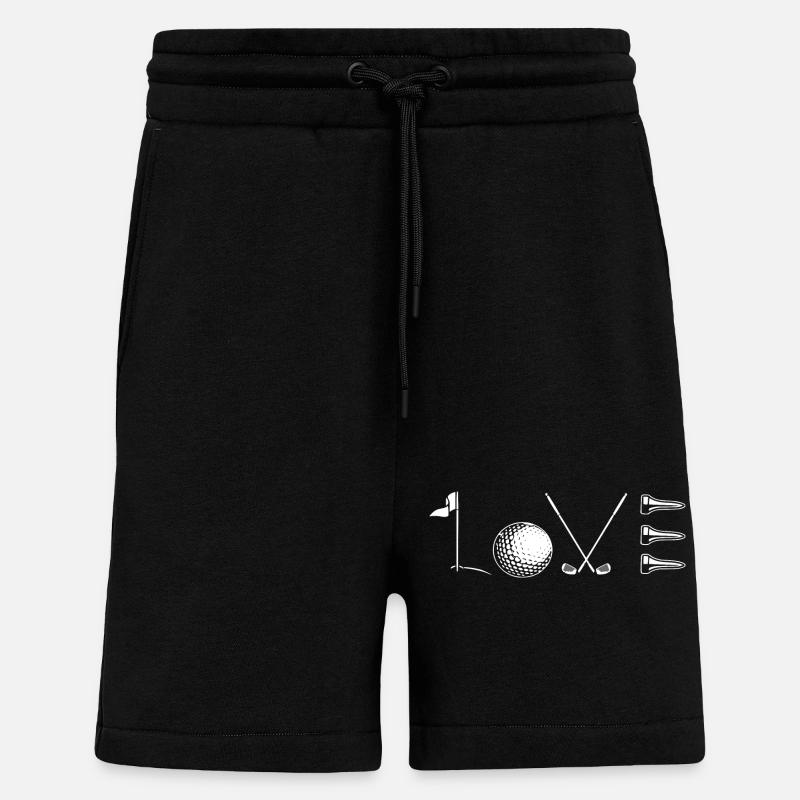Golf - Love - Golfspieler Geschenkidee - Shorts - made by SPREAD - SOLID BLACK