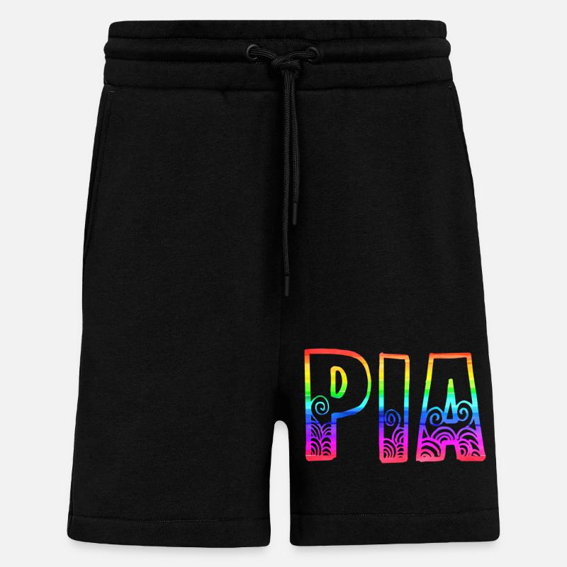 pia rs arc-en-ciel - Short bio décontracté fabriqué en UE - SOLID BLACK