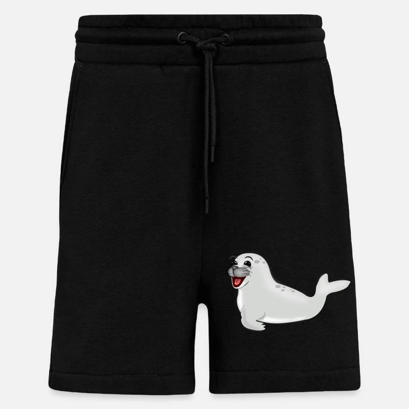 Phoque qui rit - Short bio décontracté fabriqué en UE - SOLID BLACK