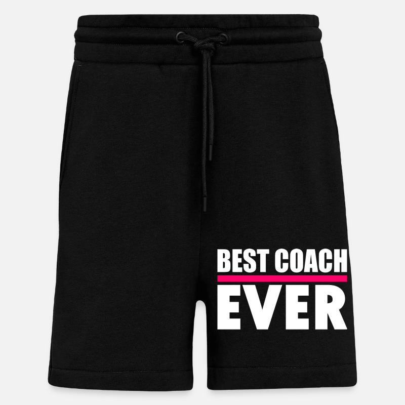 Best coach ever - Short bio décontracté fabriqué en UE - SOLID BLACK