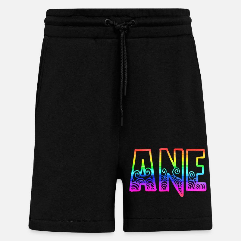 Ane RS Arc-en-ciel - Short bio décontracté fabriqué en UE - SOLID BLACK