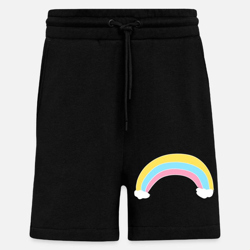 Nuages d’icônes arc-en-ciel - Short bio décontracté fabriqué en UE - SOLID BLACK