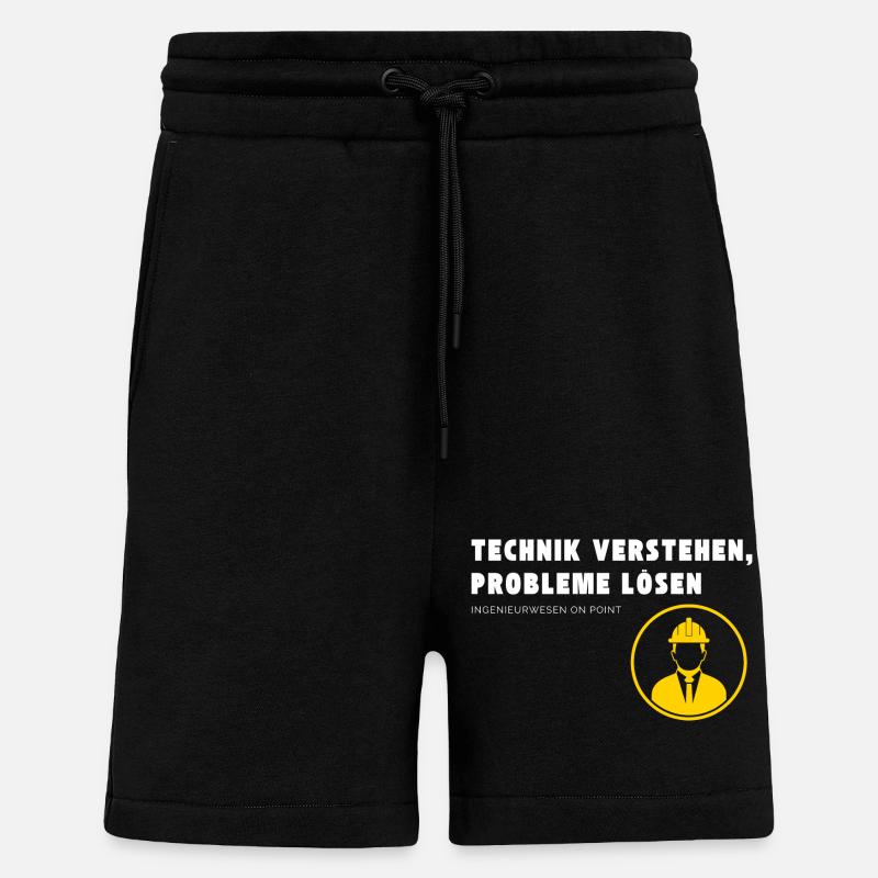 Understanding technology, solving problems Engineering . - Shorts - made by SPREAD - SOLID BLACK
