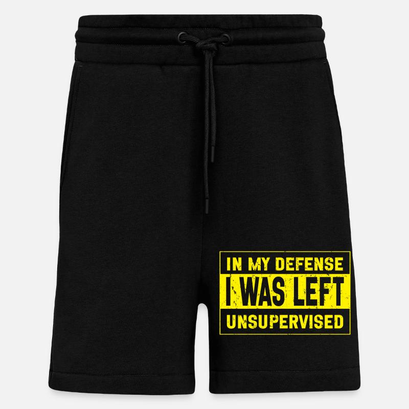 I was left unsupervised - Shorts - made by SPREAD - SOLID BLACK