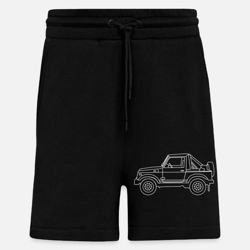 Samurai White 4X4 - Shorts - made by SPREAD - SOLID BLACK