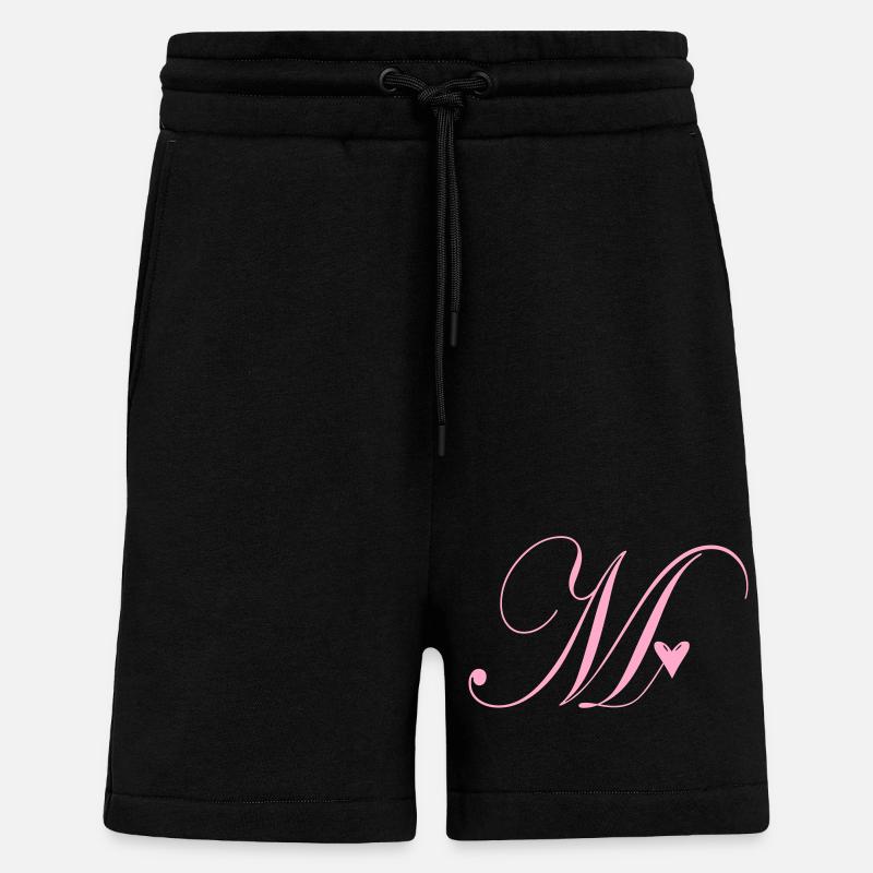 Monogram M Heart Vine - Shorts - made by SPREAD - SOLID BLACK