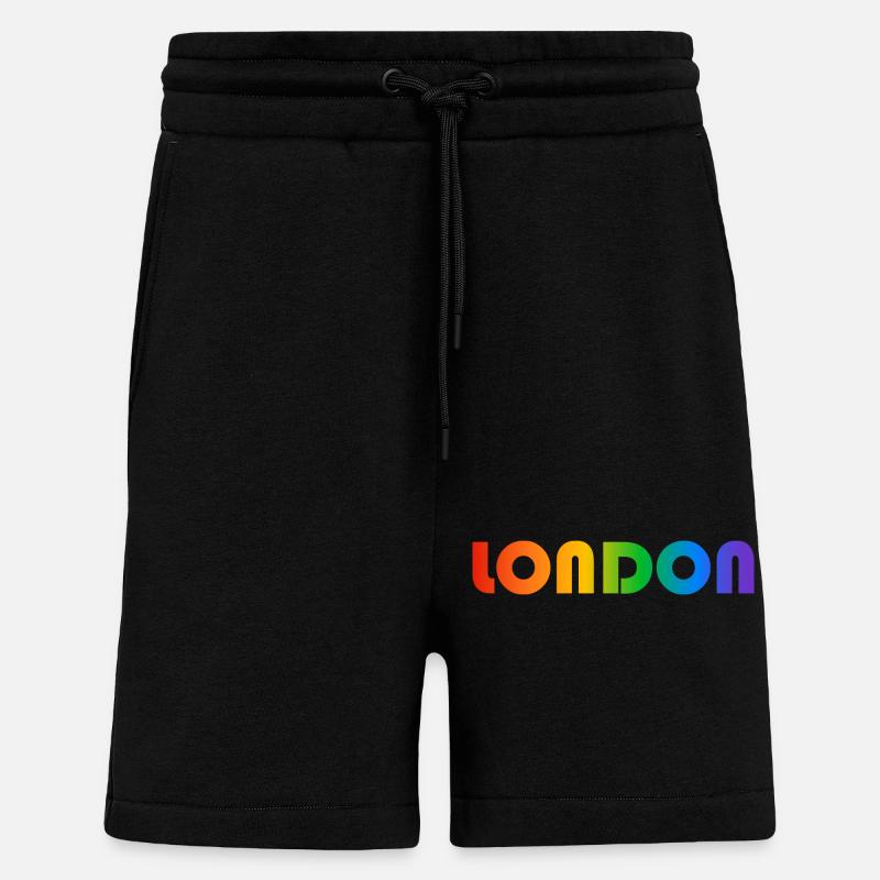 London Regenbogen Text - Shorts - made by SPREAD - SOLID BLACK