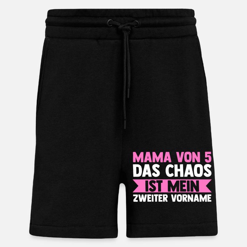 Mama Von 5 Kindern - Shorts - made by SPREAD - SOLID BLACK