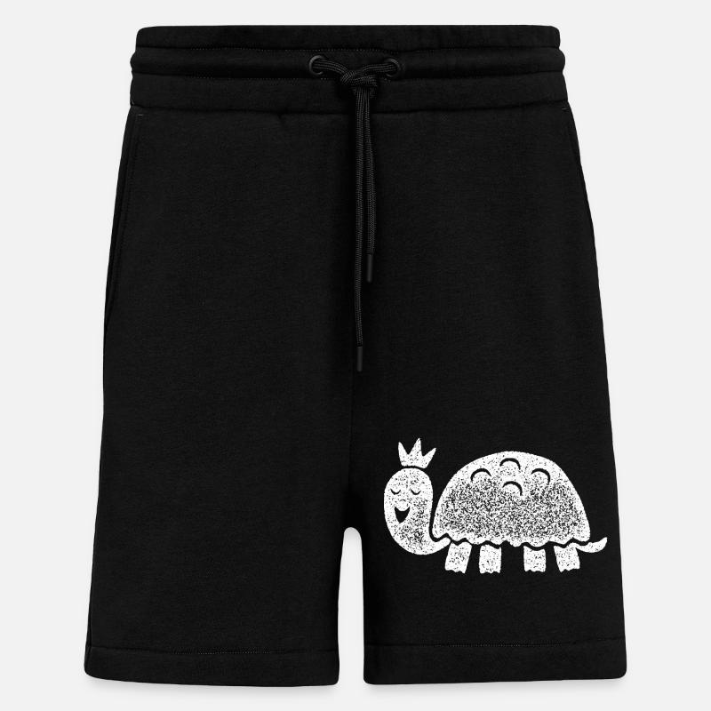 lachende Schildkröte mit Krone - Shorts - made by SPREAD - SOLID BLACK