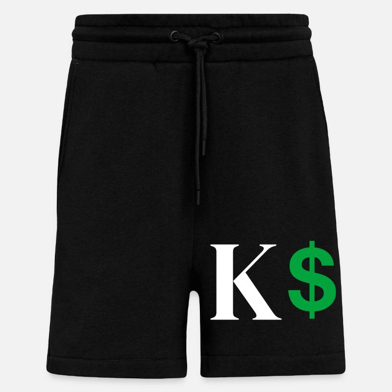 Lettre k dollar - Short bio décontracté fabriqué en UE - SOLID BLACK