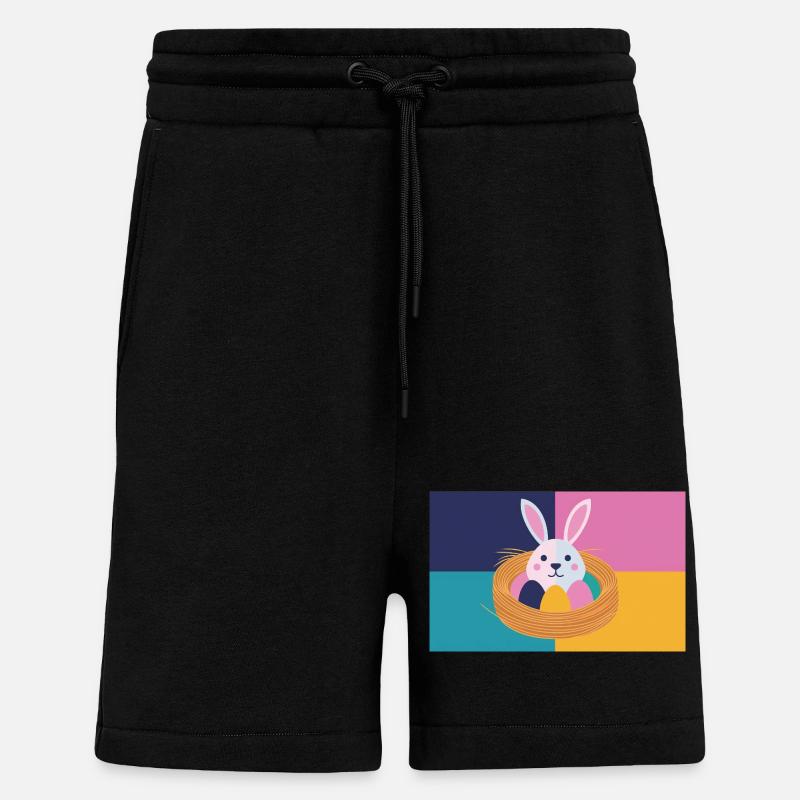 Lapin de Pâques n°05 - Short bio décontracté fabriqué en UE - SOLID BLACK