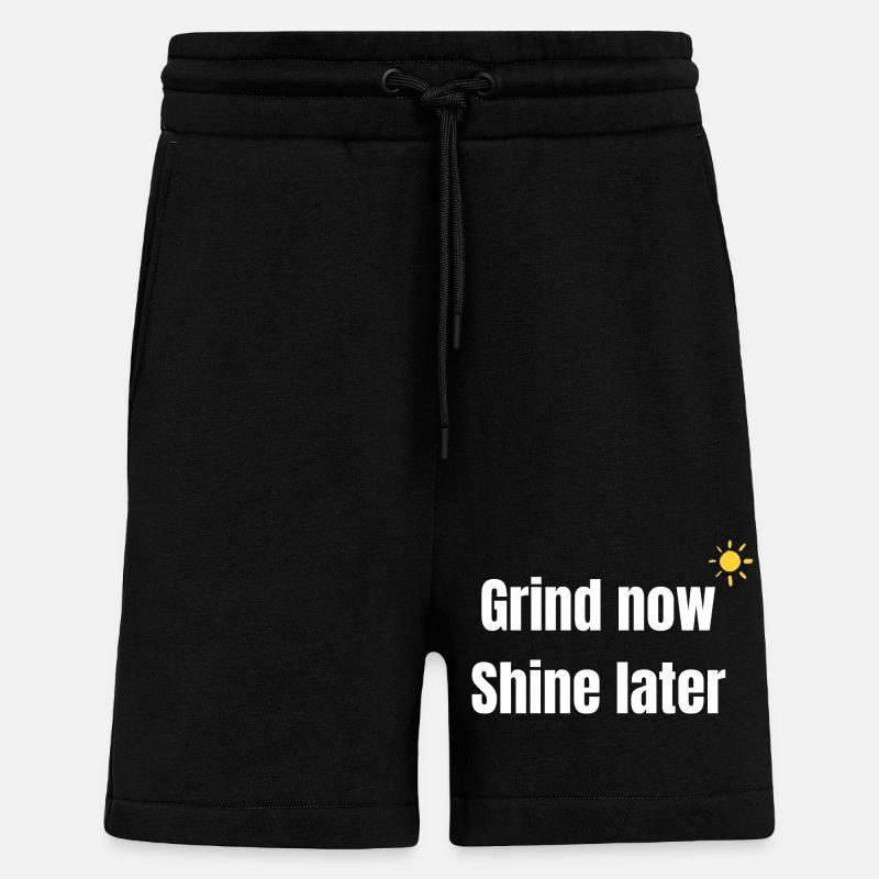 Arbeite Jetzt strahlen später - Shorts - made by SPREAD - SOLID BLACK