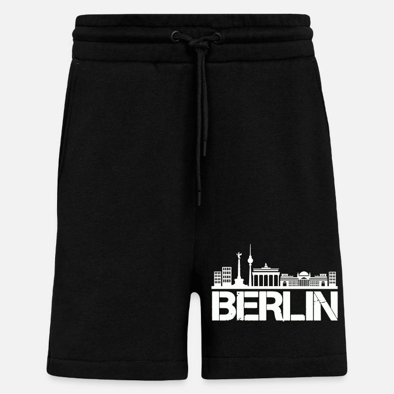 Horizon de Berlin - Short bio décontracté fabriqué en UE - SOLID BLACK