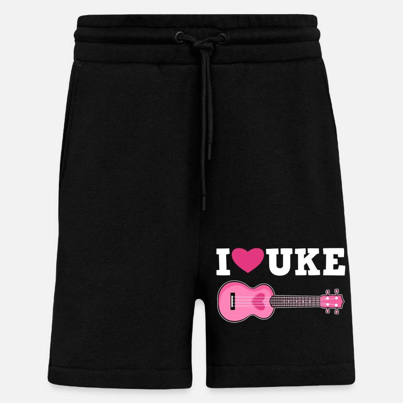Ukulele Ich Liebe - Shorts - made by SPREAD - SOLID BLACK