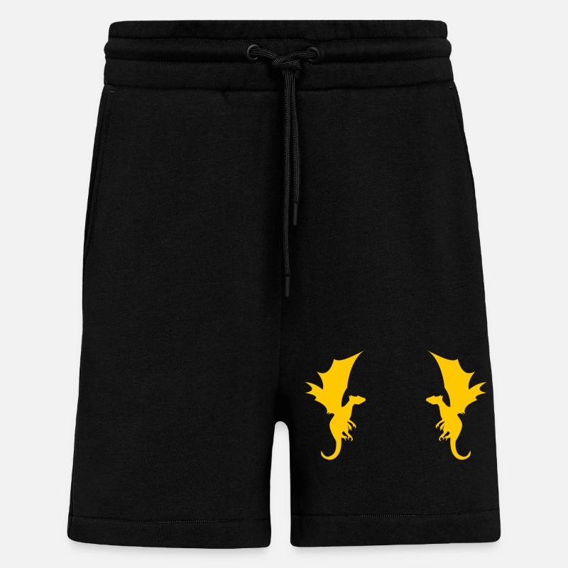 Dragon Dragon Pattern - Shorts - made by SPREAD - SOLID BLACK