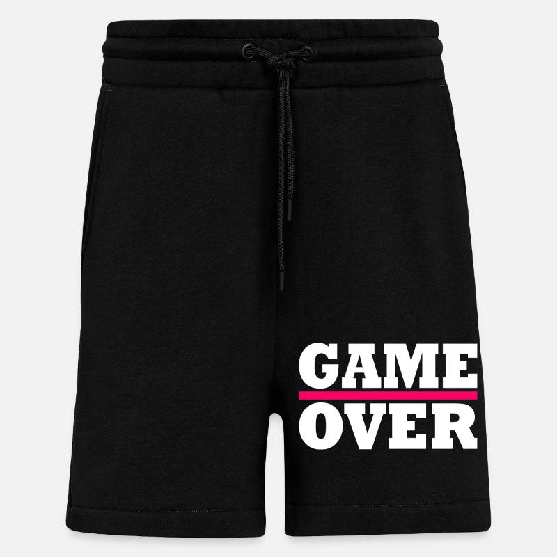 Game over - Short bio décontracté fabriqué en UE - SOLID BLACK