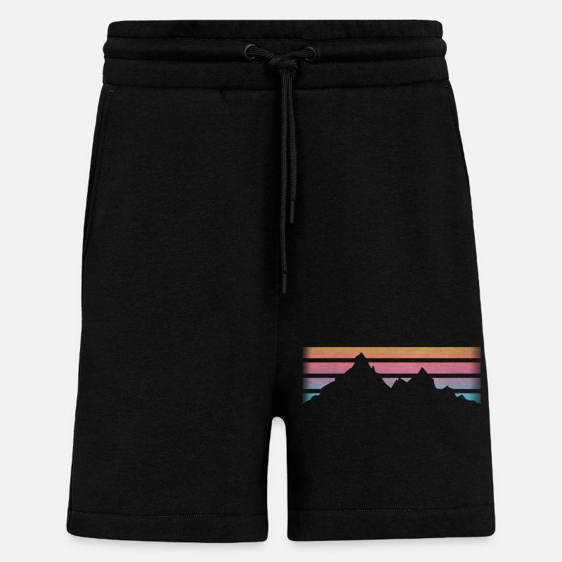 BERGE - WANDERN - RETRO Stripes - Shorts - made by SPREAD - SOLID BLACK