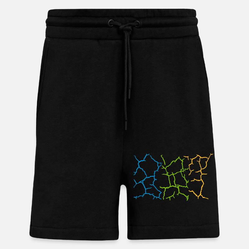 Boden Risse Muster Bunt - Shorts - made by SPREAD - SOLID BLACK