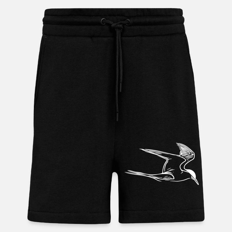 Elegant seagull in flight - Shorts - made by SPREAD - SOLID BLACK