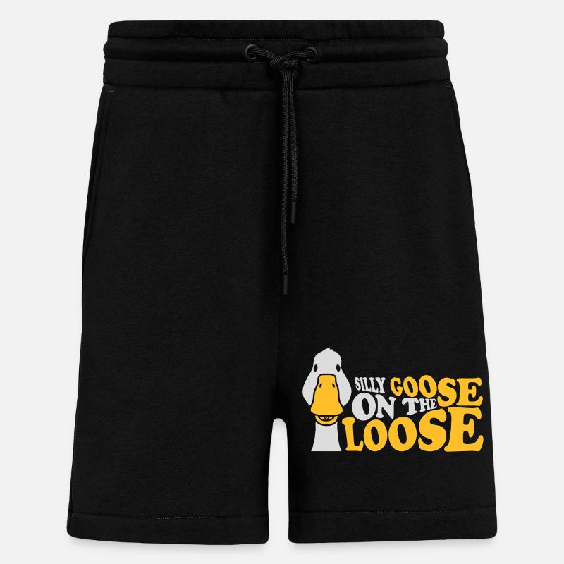 oie en liberté - Short bio décontracté fabriqué en UE - SOLID BLACK